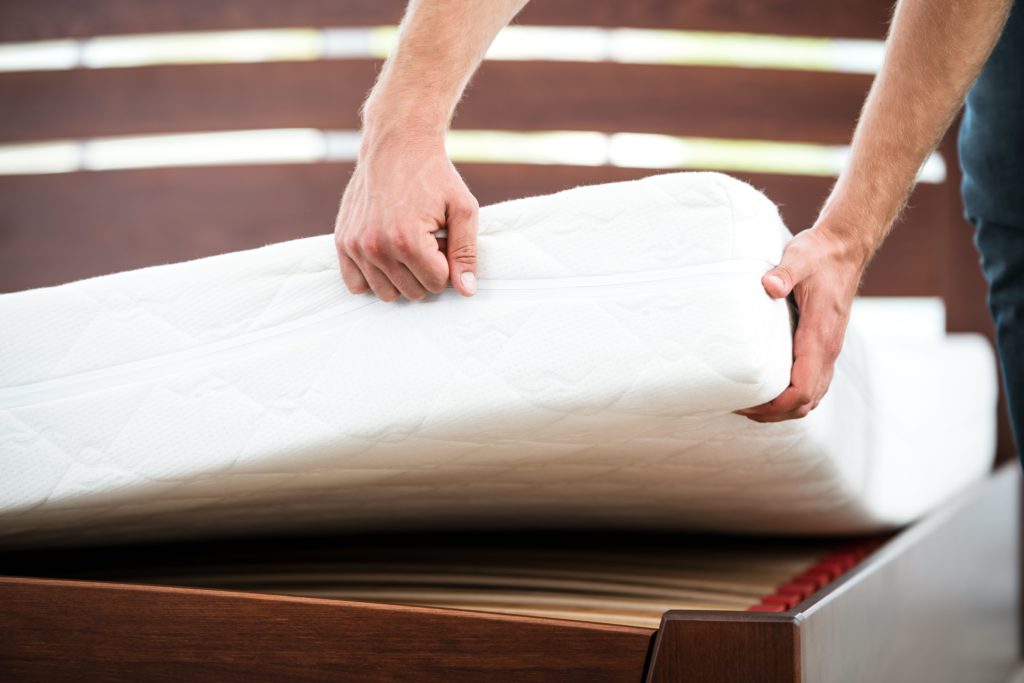 Old mattress during mattress removal services in the East Bay area
