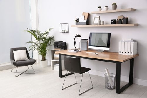 Home office desk in need of furniture removal services